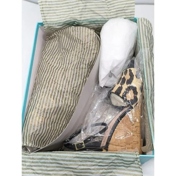 Kate Spade Women's Lonnie Leopard Calf Hair Wedge Sandals Size 6 M (MSRP $198) - Picture 10 of 12